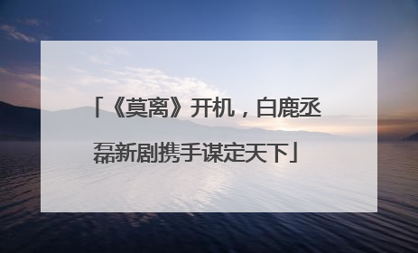 《莫离》开机，白鹿丞磊新剧携手谋定天下