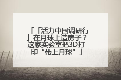「活力中国调研行」在月球上造房子？这家实验室把3D打印“带上月球”