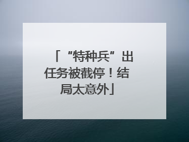 “特种兵”出任务被截停！结局太意外