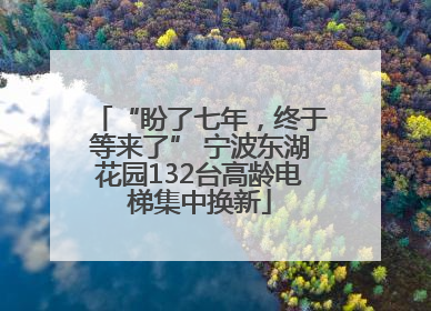 “盼了七年，终于等来了” 宁波东湖花园132台高龄电梯集中换新