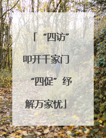 “四访”叩开千家门“四促”纾解万家忧