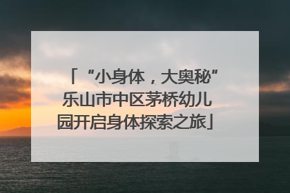 “小身体，大奥秘” 乐山市中区茅桥幼儿园开启身体探索之旅