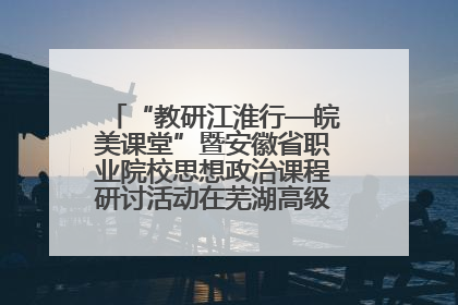 “教研江淮行—皖美课堂”暨安徽省职业院校思想政治课程研讨活动在芜湖高级职业技术学校举行