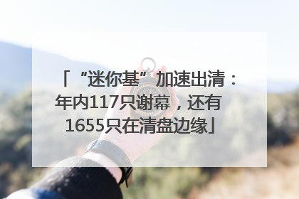 “迷你基”加速出清：年内117只谢幕，还有1655只在清盘边缘