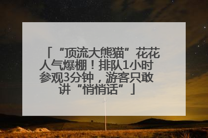 “顶流大熊猫”花花人气爆棚！排队1小时参观3分钟，游客只敢讲“悄悄话”