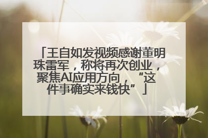 王自如发视频感谢董明珠雷军，称将再次创业，聚焦AI应用方向，“这件事确实来钱快”