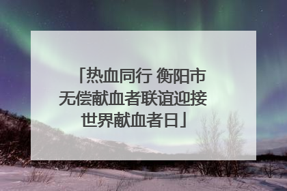 热血同行 衡阳市无偿献血者联谊迎接世界献血者日