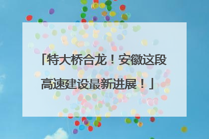 特大桥合龙！安徽这段高速建设最新进展！