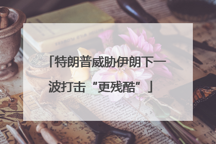 特朗普威胁伊朗下一波打击“更残酷”