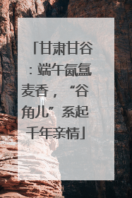 甘肃甘谷：端午氤氲麦香，“谷角儿”系起千年亲情