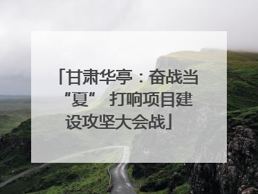 甘肃华亭：奋战当“夏” 打响项目建设攻坚大会战