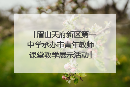 眉山天府新区第一中学承办市青年教师课堂教学展示活动