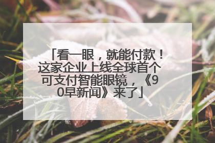看一眼，就能付款！这家企业上线全球首个可支付智能眼镜，《90早新闻》来了