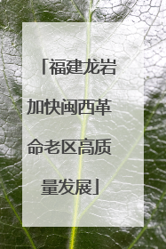 福建龙岩加快闽西革命老区高质量发展