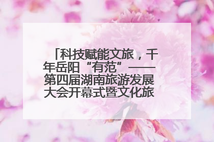 科技赋能文旅，千年岳阳“有范”——第四届湖南旅游发展大会开幕式暨文化旅游推介会侧记
