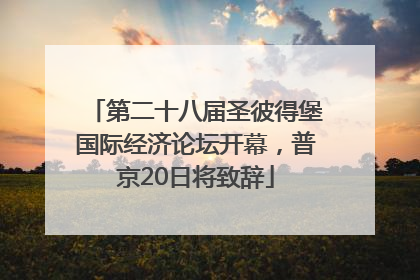 第二十八届圣彼得堡国际经济论坛开幕，普京20日将致辞