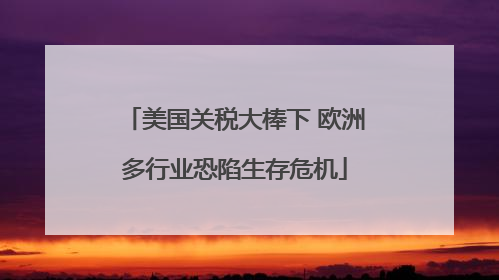美国关税大棒下 欧洲多行业恐陷生存危机