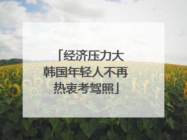 经济压力大 韩国年轻人不再热衷考驾照