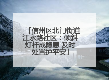 信州区北门街道江永路社区：倾斜灯杆成隐患 及时处置护平安