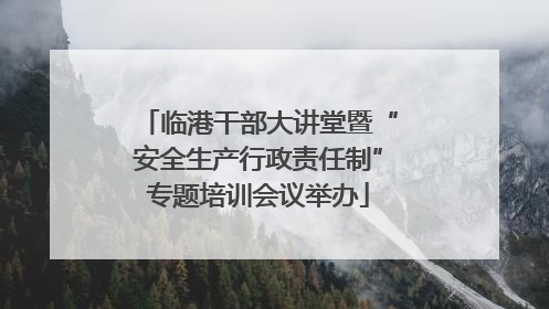 临港干部大讲堂暨“安全生产行政责任制”专题培训会议举办