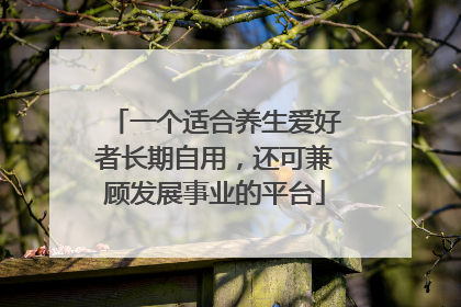 一个适合养生爱好者长期自用，还可兼顾发展事业的平台