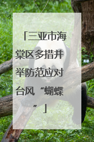 三亚市海棠区多措并举防范应对台风“蝴蝶”