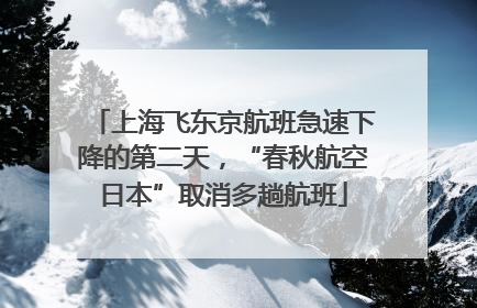 上海飞东京航班急速下降的第二天，“春秋航空日本”取消多趟航班
