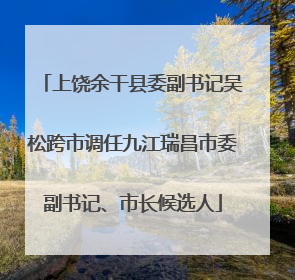 上饶余干县委副书记吴松跨市调任九江瑞昌市委副书记、市长候选人