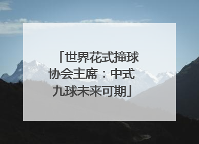 世界花式撞球协会主席：中式九球未来可期