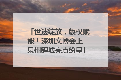 世遗绽放，版权赋能！深圳文博会上 泉州鲤城亮点纷呈