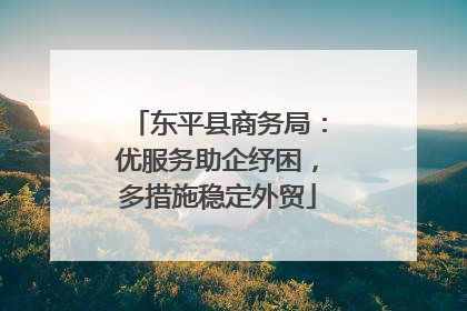 东平县商务局：优服务助企纾困，多措施稳定外贸