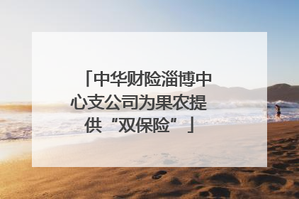 中华财险淄博中心支公司为果农提供“双保险”