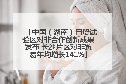 中国（湖南）自贸试验区对非合作创新成果发布 长沙片区对非贸易年均增长141%