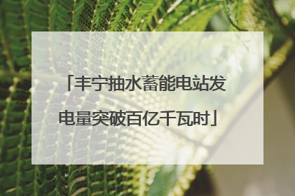 丰宁抽水蓄能电站发电量突破百亿千瓦时
