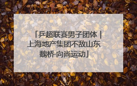 乒超联赛男子团体｜上海地产集团不敌山东魏桥·向尚运动