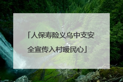 人保寿险义乌中支安全宣传入村暖民心