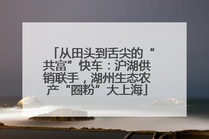 从田头到舌尖的“共富”快车：沪湖供销联手，湖州生态农产“圈粉”大上海