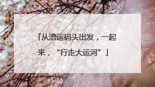 从漕运码头出发，一起来，“行走大运河”