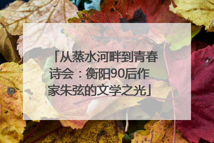 从蒸水河畔到青春诗会：衡阳90后作家朱弦的文学之光