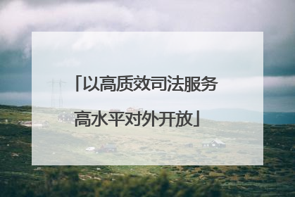 以高质效司法服务高水平对外开放