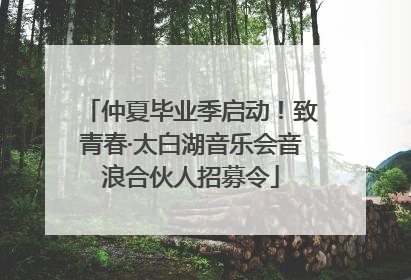 仲夏毕业季启动！致青春·太白湖音乐会音浪合伙人招募令