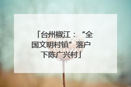 台州椒江：“全国文明村镇”落户下陈广兴村