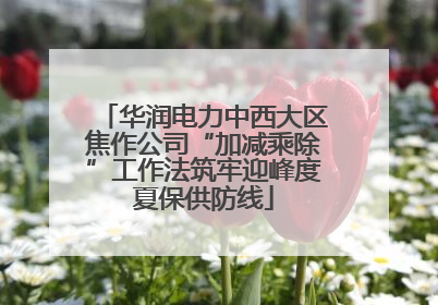 华润电力中西大区焦作公司“加减乘除”工作法筑牢迎峰度夏保供防线