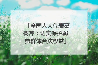 全国人大代表葛树芹：切实保护弱势群体合法权益