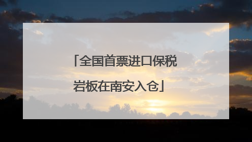 全国首票进口保税岩板在南安入仓