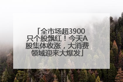 全市场超3900只个股飘红！今天A股集体收涨，大消费领域迎来大爆发