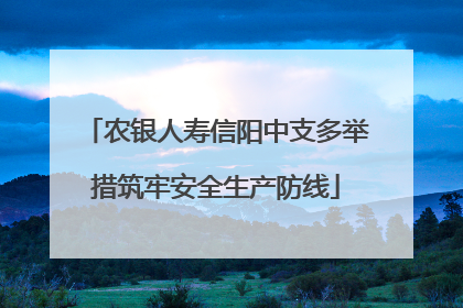 农银人寿信阳中支多举措筑牢安全生产防线