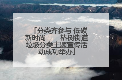 分类齐参与 低碳新时尚——椿树街道垃圾分类主题宣传活动成功举办