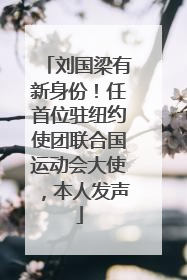 刘国梁有新身份！任首位驻纽约使团联合国运动会大使，本人发声
