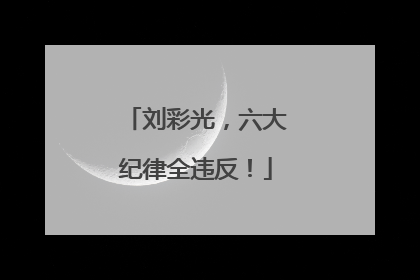 刘彩光，六大纪律全违反！